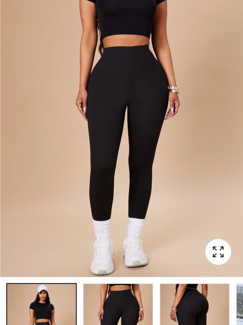Fashion Nova Black Ruffled Waistband Leggings